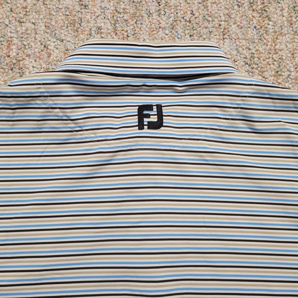 Footjoy Polo Shirt Mens XL Multi Color Striped Golf Performance Stretch Berkley - Picture 15 of 16